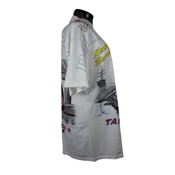 NHRA vintage 90s Kenny Bernstein Signed Bud King Aircraft Carrier AOP Shirt XL - Picture 4 of 14